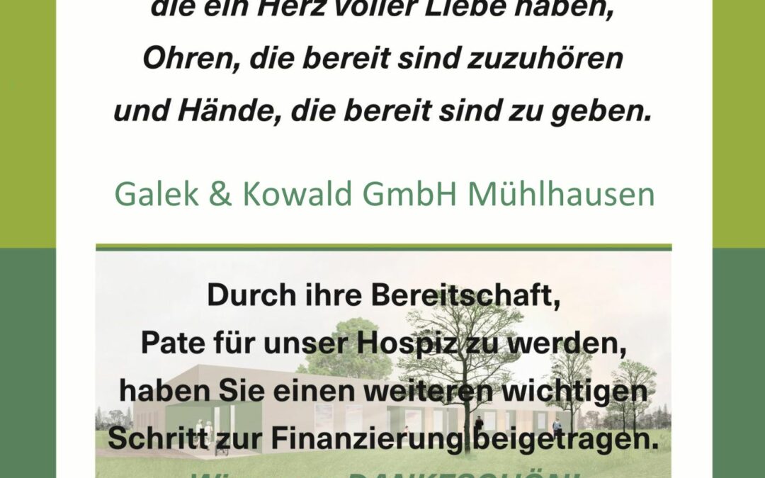Wir sind Pate – Unterstützung für das Hospiz Haus Evelyn